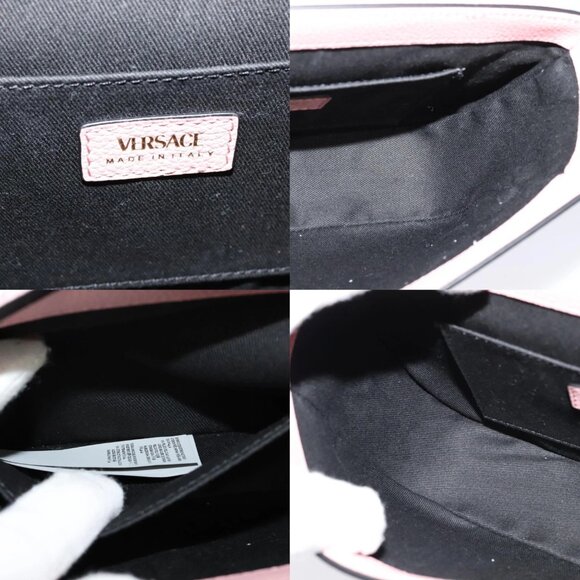 VERSACE Shoulder Bag Leather Pink Gold Auth 114697V - Picture 16 of 16